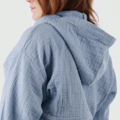 Accappatoio con cappuccio cotone taglia S/M blu Spa