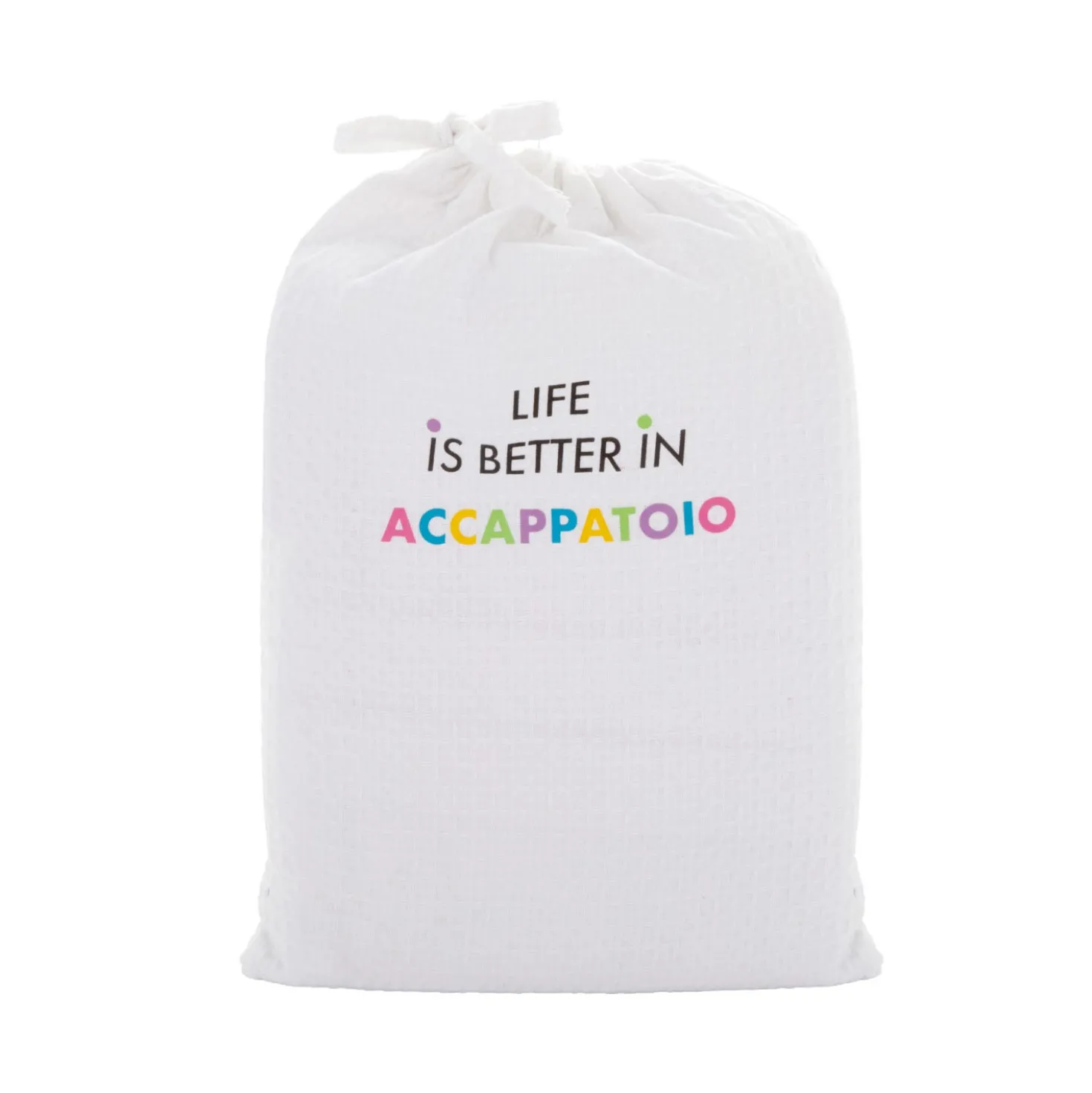 Accappatoio nido d'ape L/XL bianco Life is better