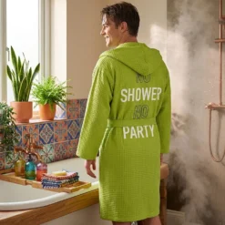 Accappatoio nido d'ape S/M verde No shower no party