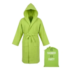 Accappatoio nido d'ape S/M verde No shower no party