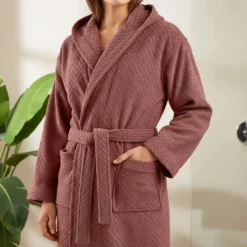 Accappatoio spugna S/M malva Check