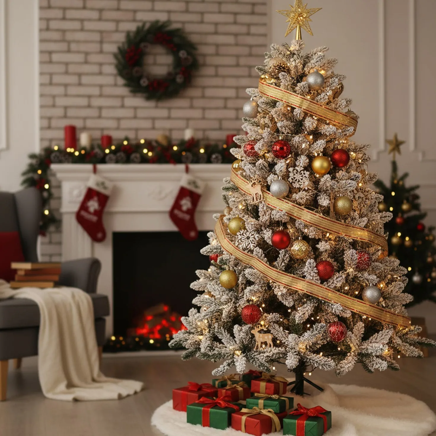 Albero Natale innevato 180 cm led Lord