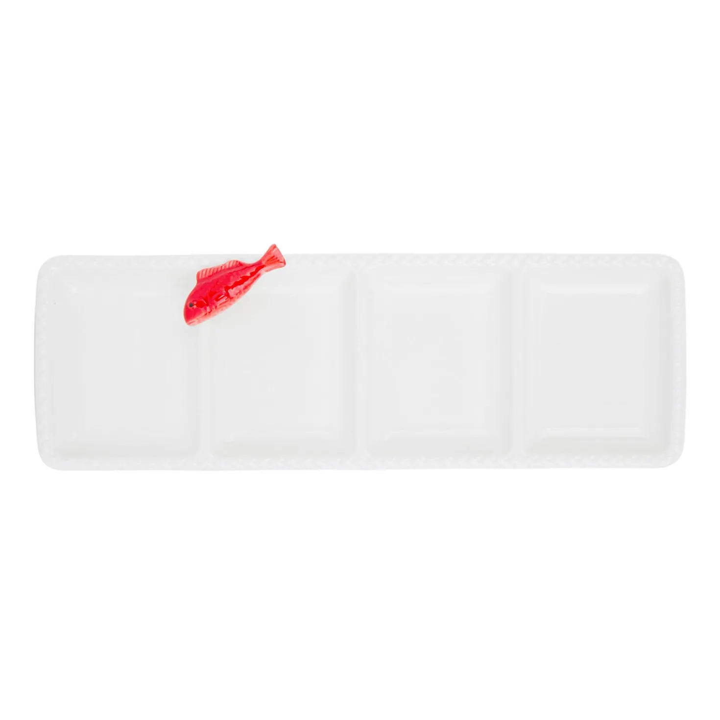Antipastiera 4 scomparti ceramica pesce Sea