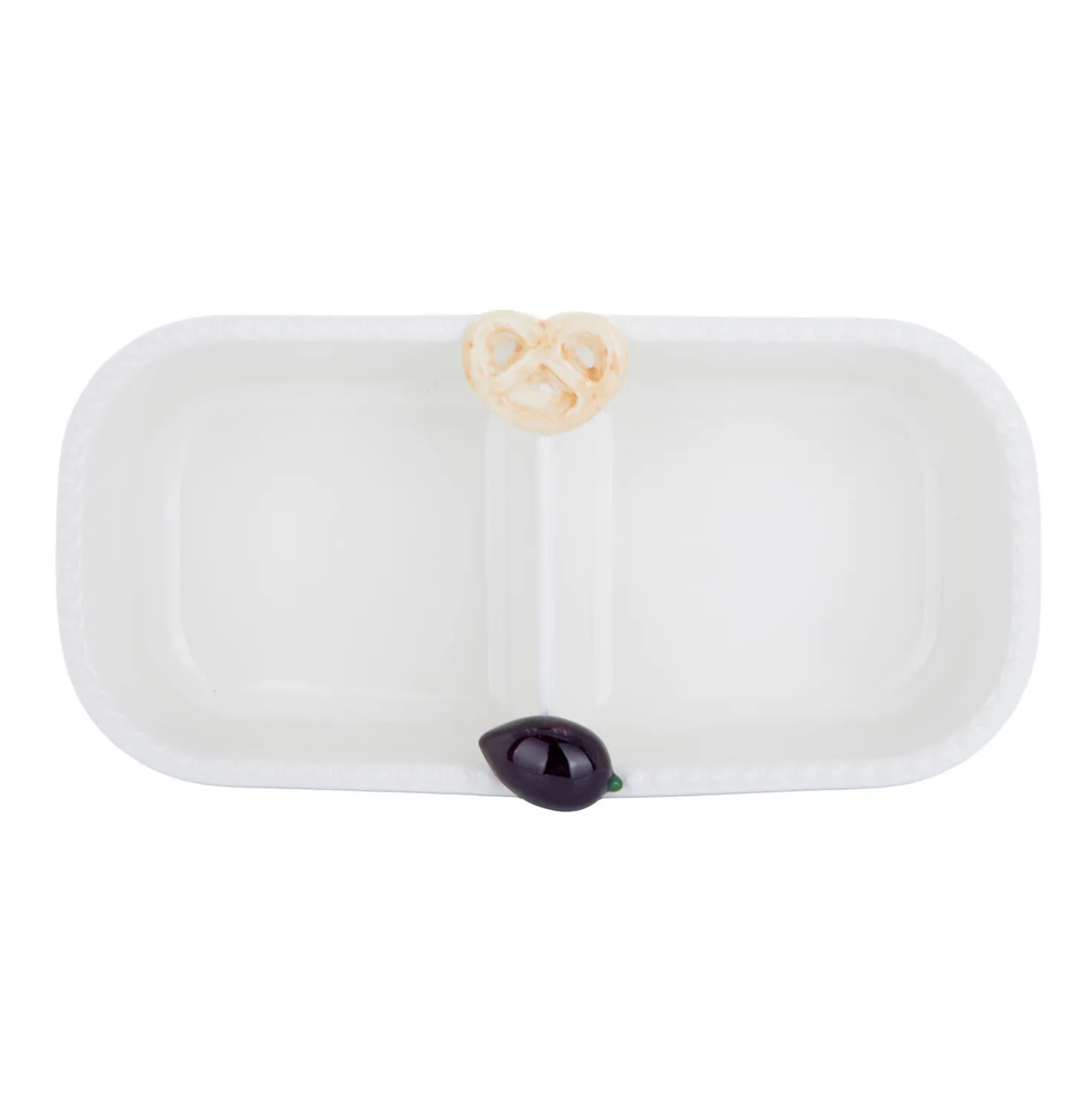 Antipastiera 2 scomparti ceramica Salatini