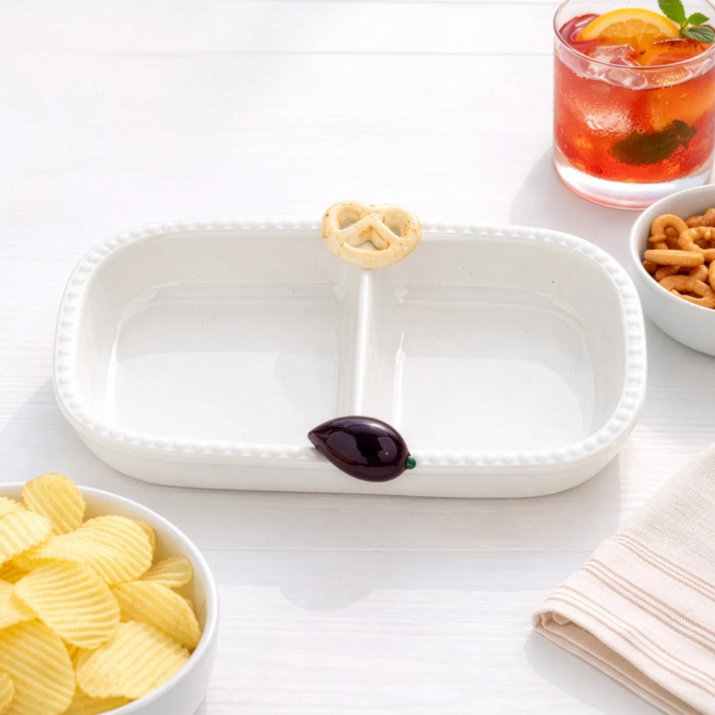 Antipastiera 2 scomparti ceramica Salatini