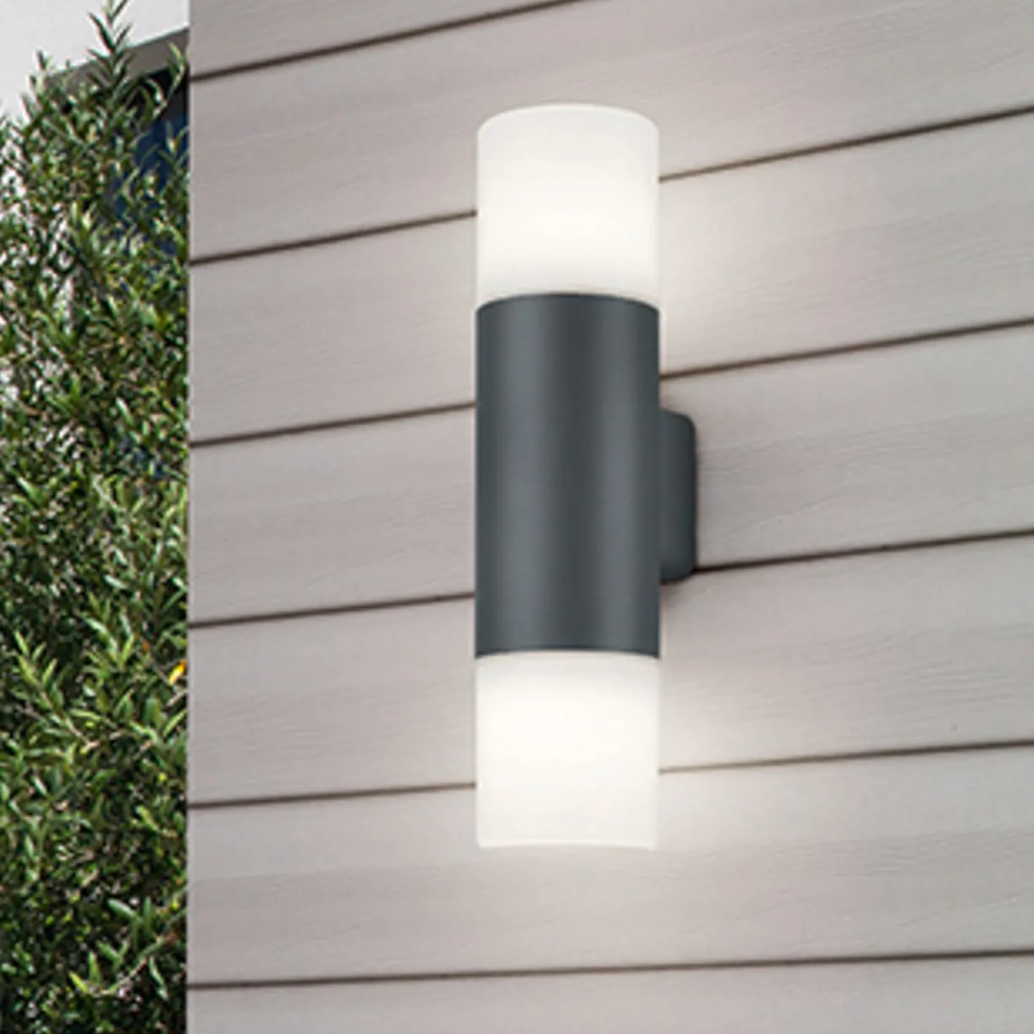 Applique da giardino 2 luci Hoosic antracite Trio
