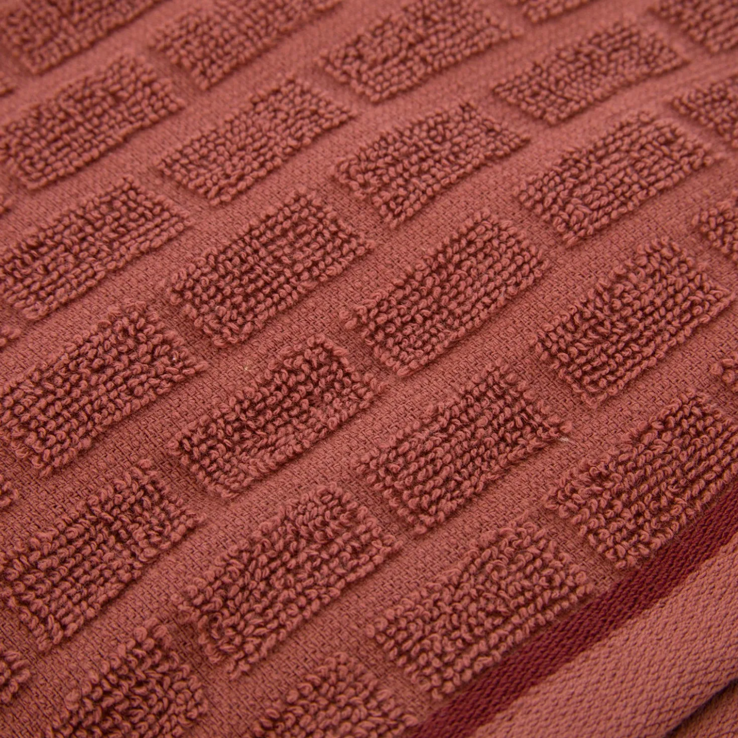 Asciugamano viso ospite cotone Pop Corn Brick malva scuro
