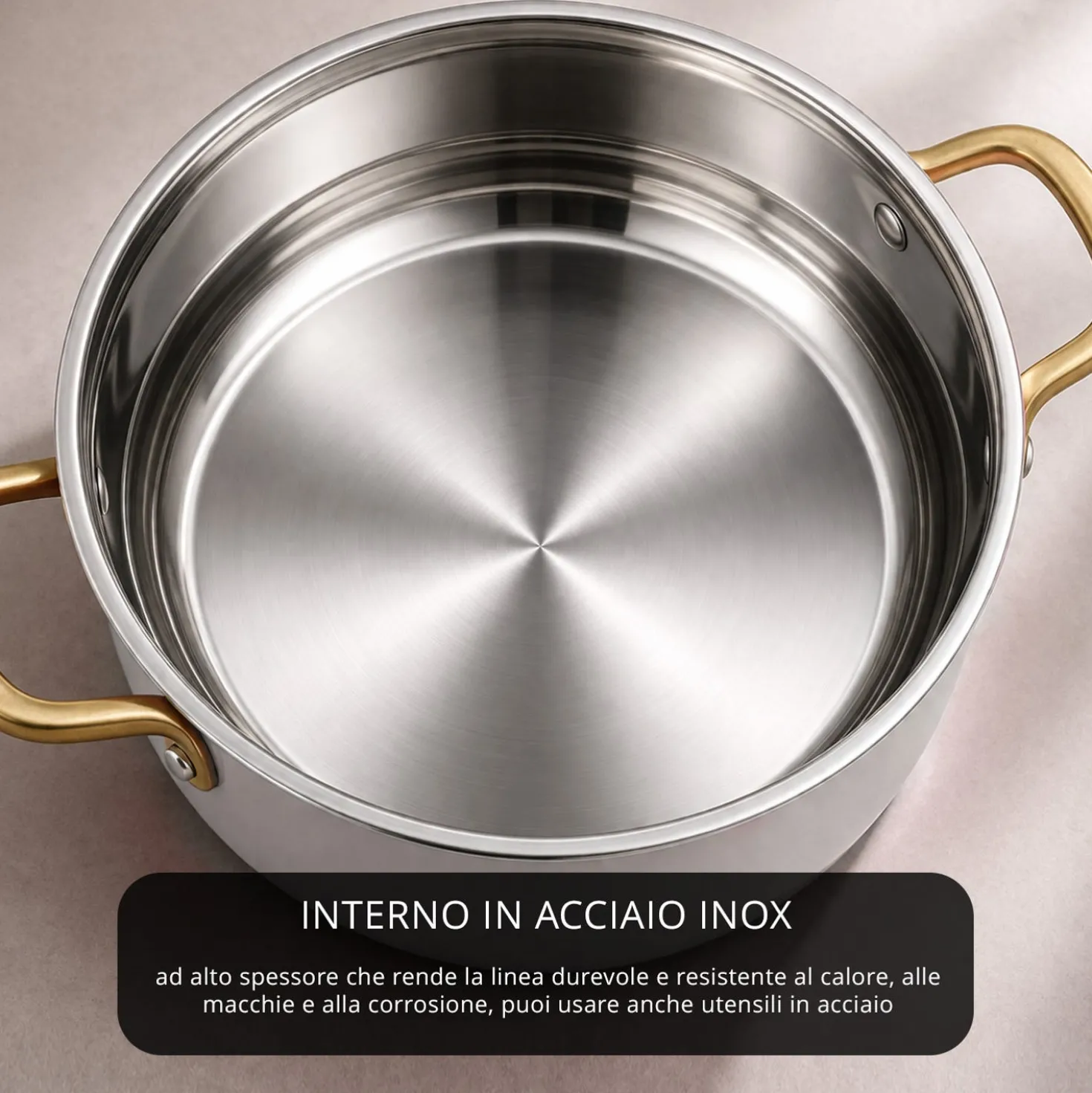 Batteria pentole acciaio 9 pezzi La Vie en Rose grigio chiaro