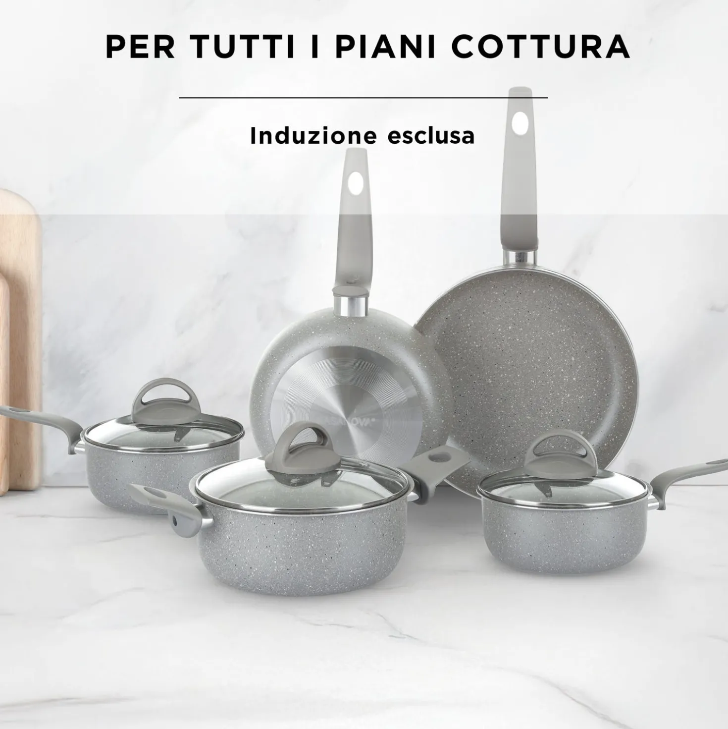 Batteria pentole antiaderenti 8 pezzi