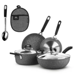 Batteria pentole induzione 8 pezzi New Petra Dark