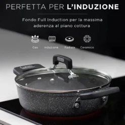 Batteria pentole induzione 7 pezzi New Petra Dark