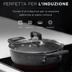 Batteria pentole induzione 5 pezzi New Petra Dark