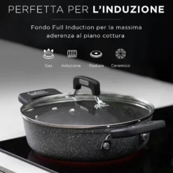 Batteria pentole induzione 4 pezzi New Petra Dark