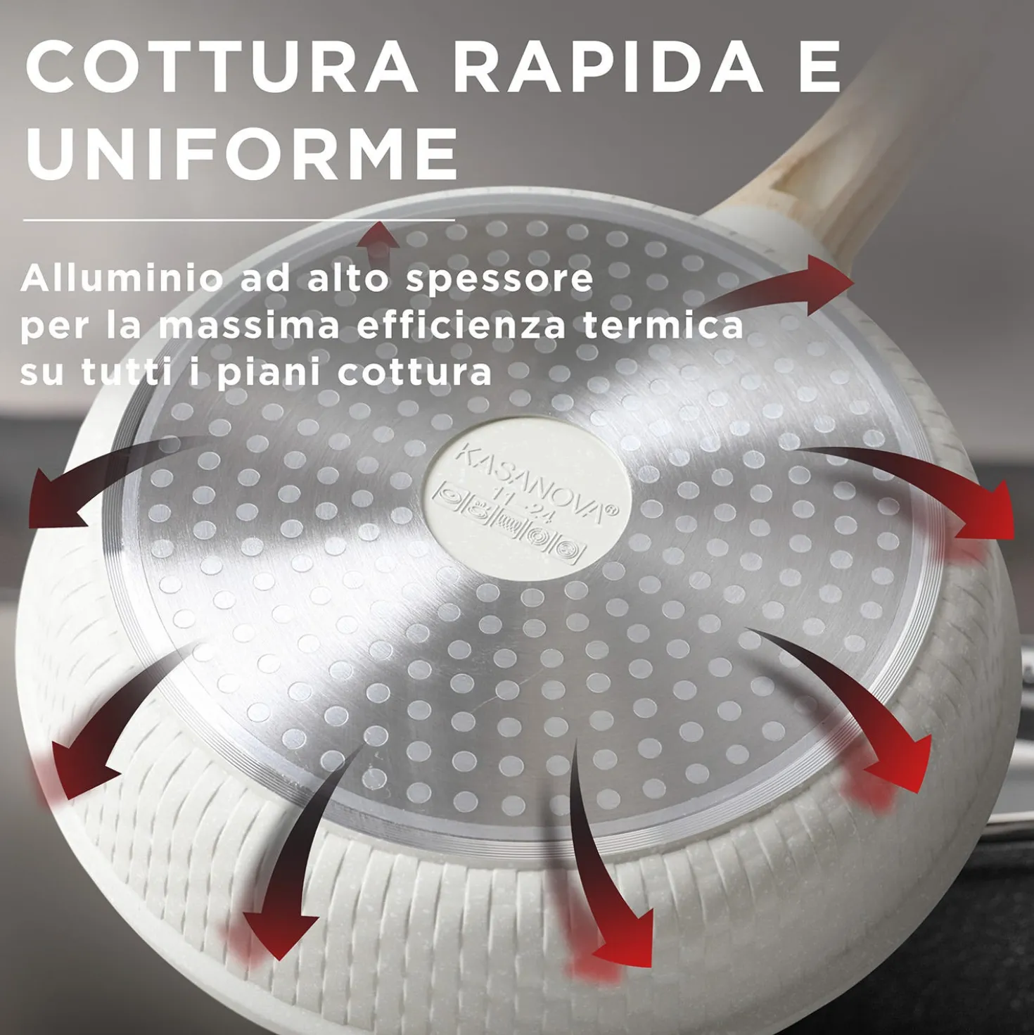 Batteria pentole 10 pezzi Bambù bianca