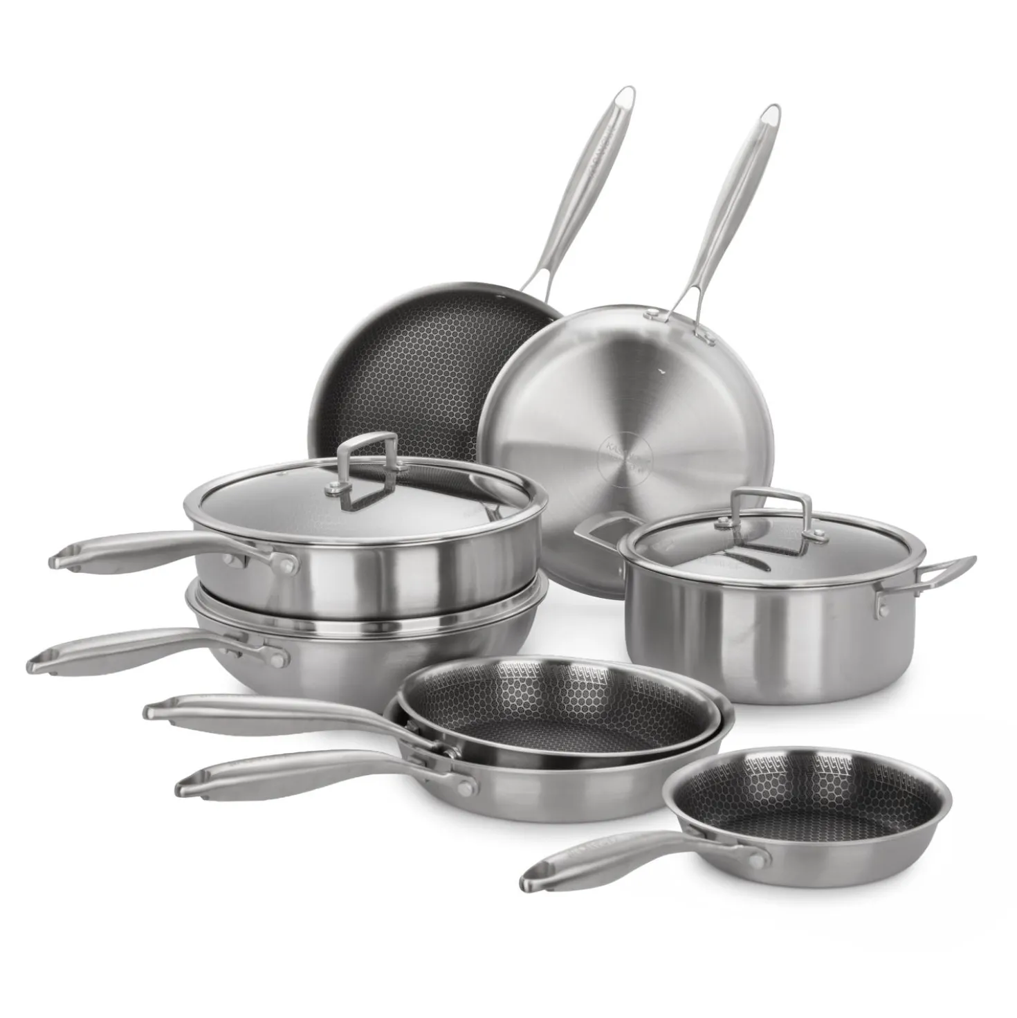 Batteria pentole 11 pezzi Versatile Tri - Ply acciaio