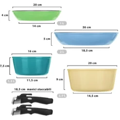 Batteria 4 pezzi con 2 manici staccabili Young