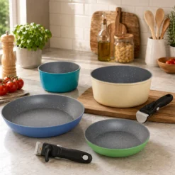 Batteria 4 pezzi con 2 manici staccabili Young