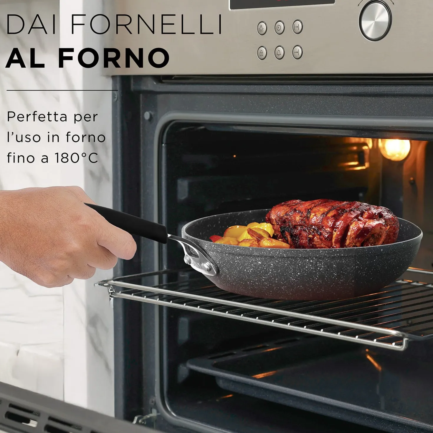 Batteria 9 pezzi perfetta per induzione New Petra Dark