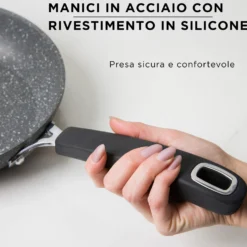 Batteria 9 pezzi perfetta per induzione New Petra Dark