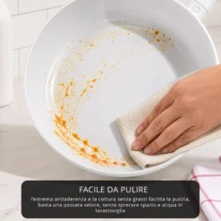 Batteria 8 pezzi rivestimento ceramico Autentica bianca