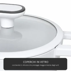 Batteria 8 pezzi rivestimento ceramico Autentica bianca