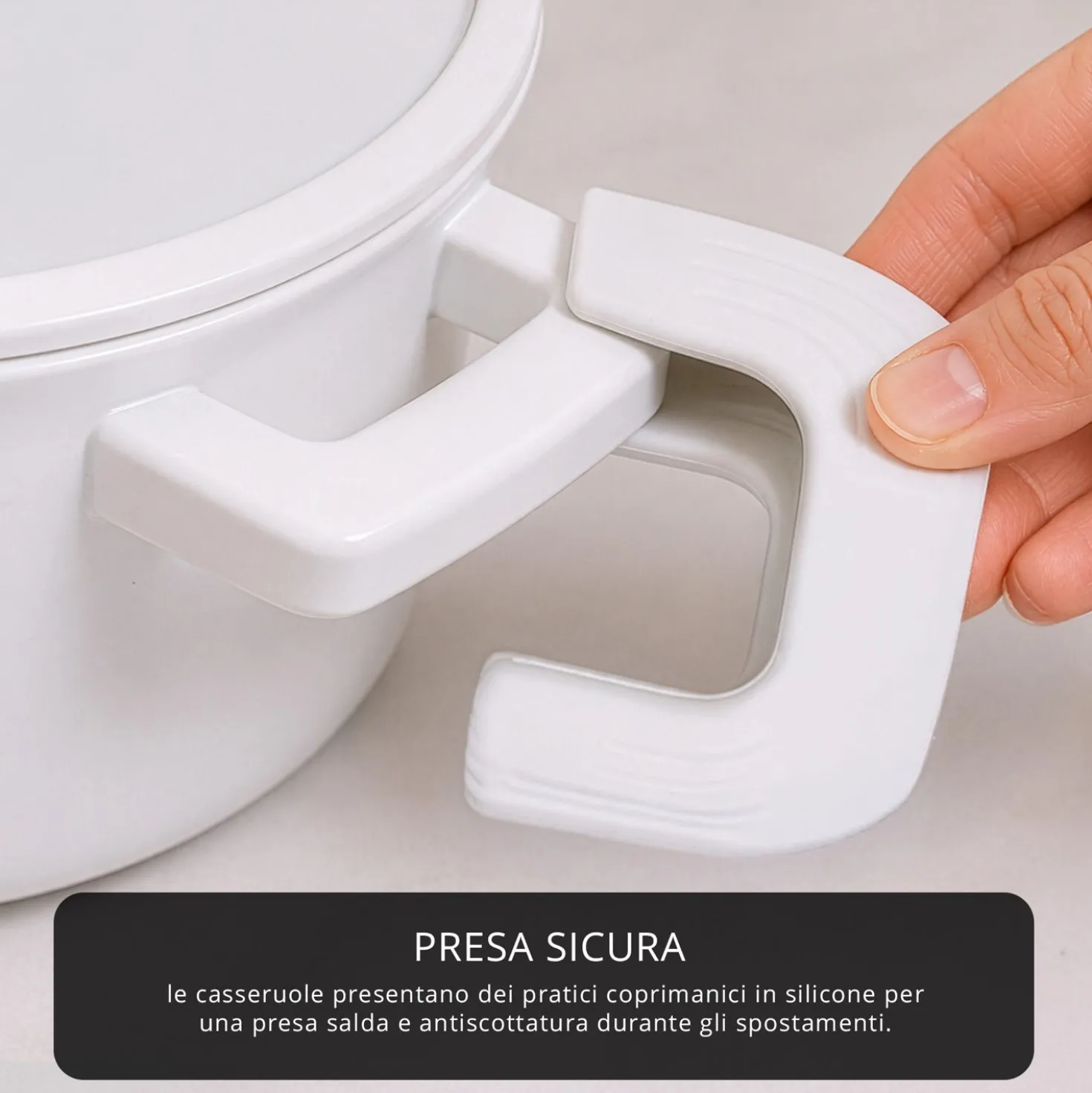 Batteria 8 pezzi rivestimento ceramico Autentica bianca