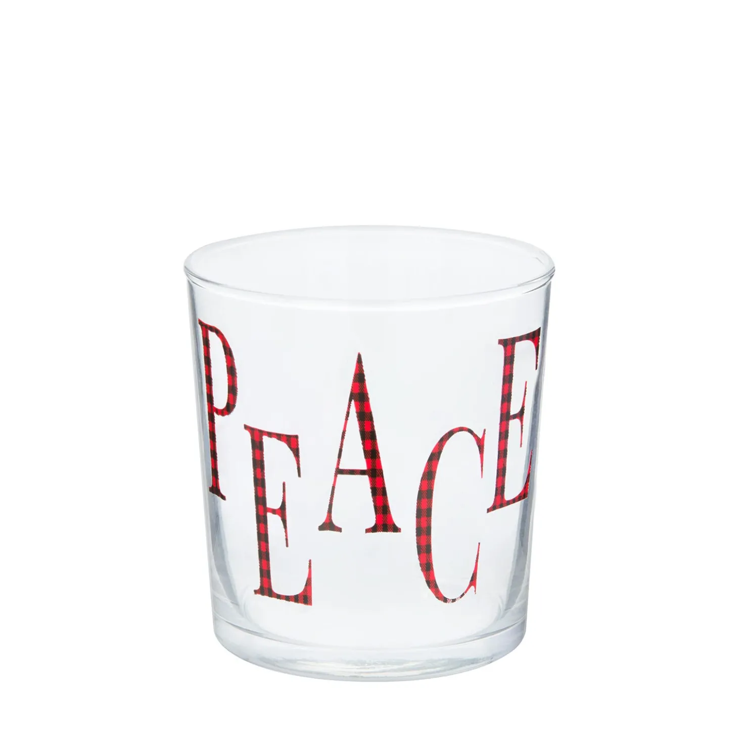 Bicchiere acqua decoro Peace tartan rosso Xmas Carol