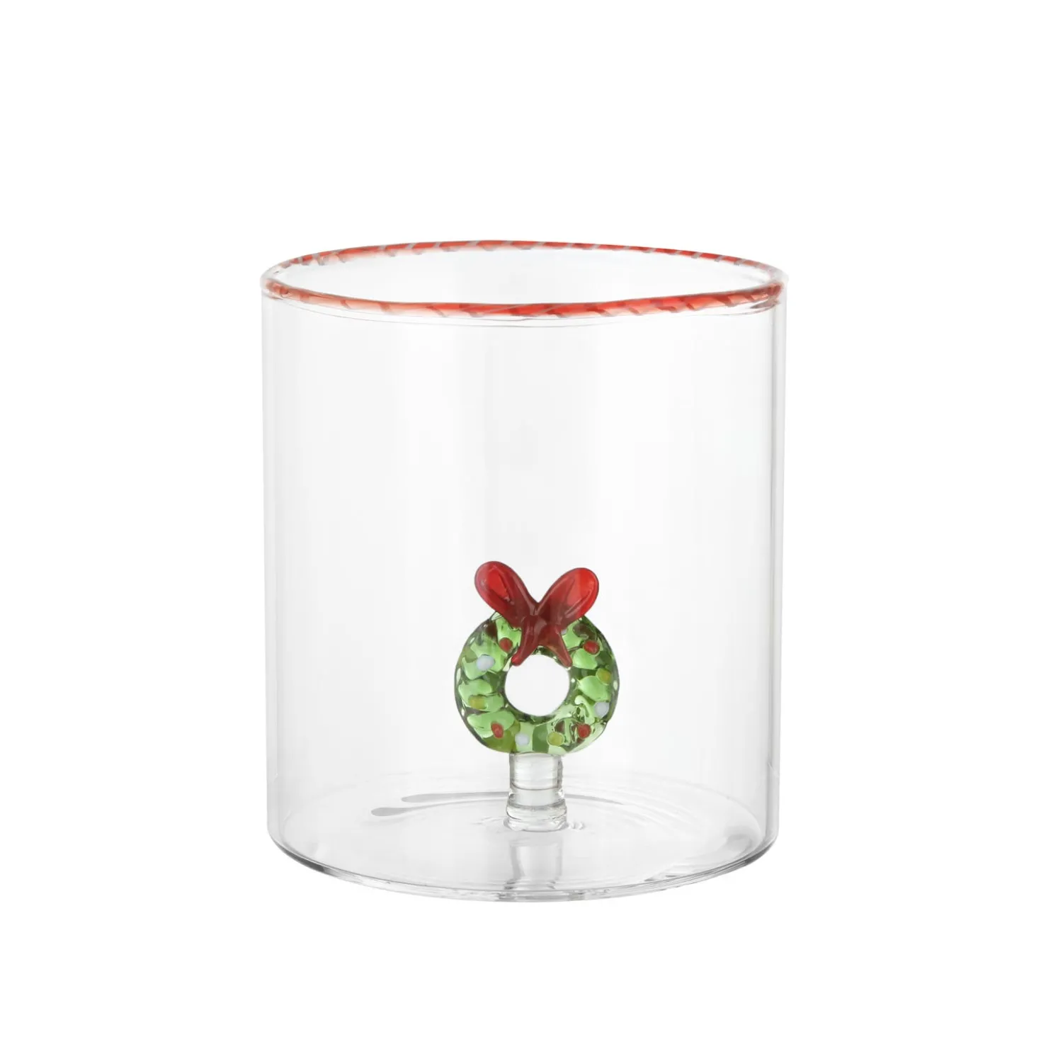 Bicchiere acqua ghirlanda vetro borosilicato