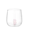Bicchiere acqua lettera B rosa in vetro borosilicato, da 380 ml