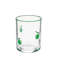 Bicchiere acqua vetro 410 ml decoro limone verde