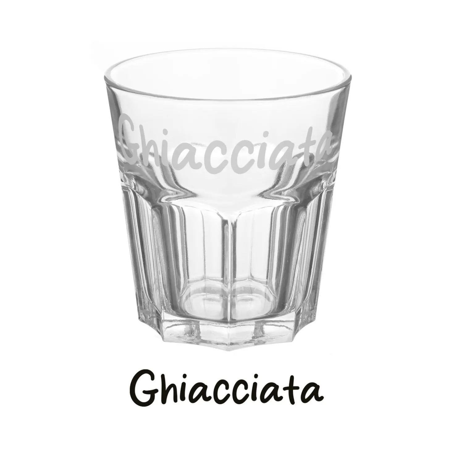 Bicchiere acqua vetro scritta Ghiacciata 290 ml