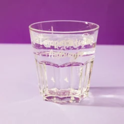 Bicchiere acqua vetro scritta Temperatura ambiente 290 ml