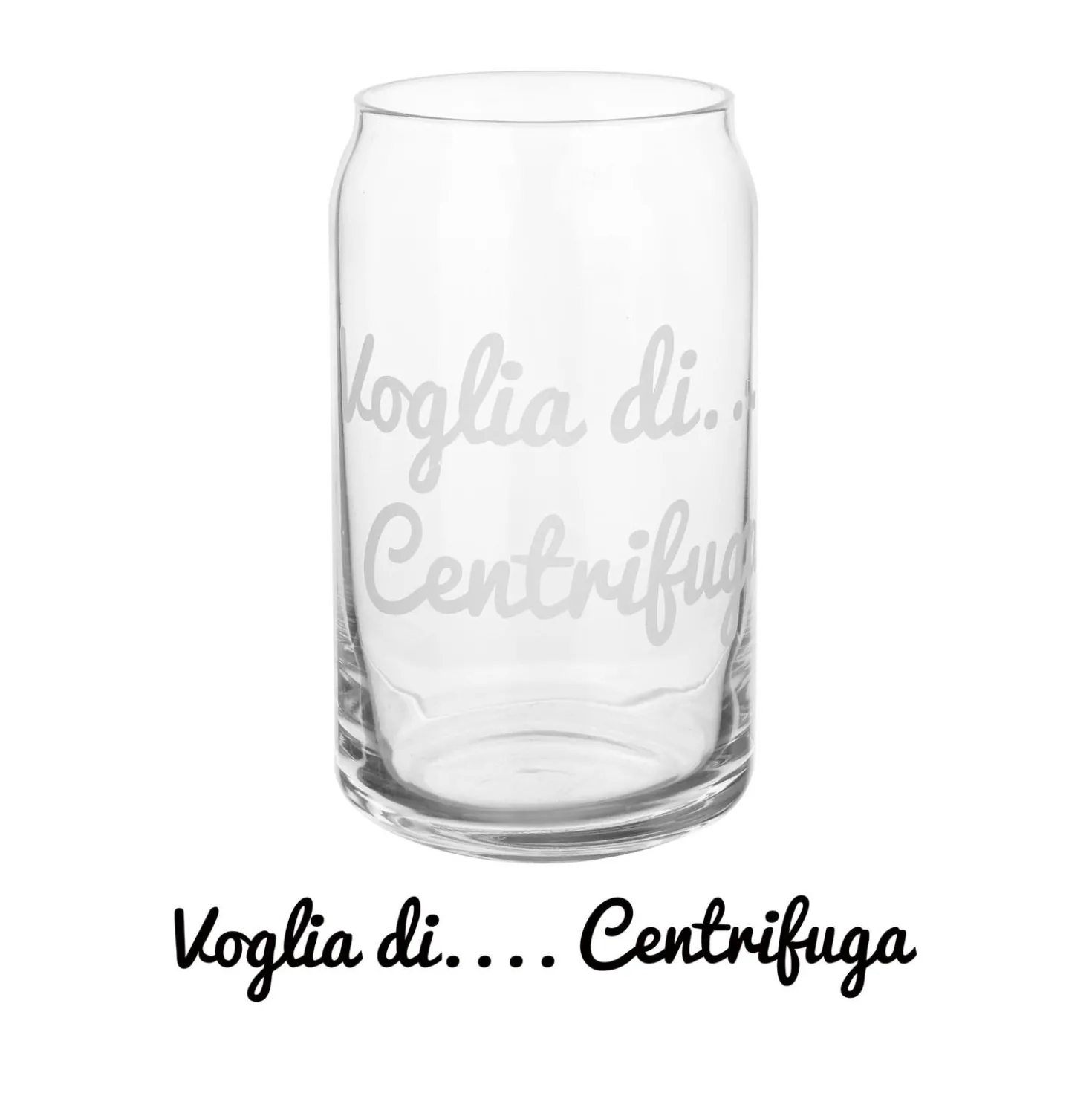 Bicchiere bibita in vetro scritta Voglia di centrifuga 470 ml