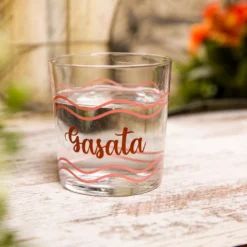 Bicchiere in vetro da 375 cc Acqua Gasata, rosso