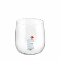 Bicchiere lettera E fungo in vetro borosilicato design Benny Setti
