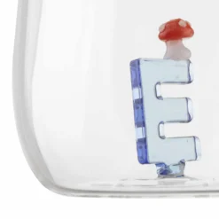 Bicchiere lettera E fungo in vetro borosilicato design Benny Setti