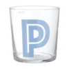 Bicchiere lettera P in vetro, da 375 ml