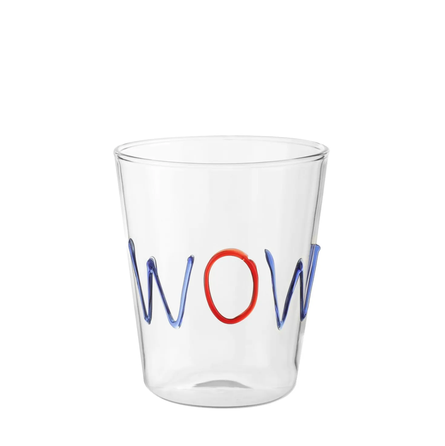Bicchiere scritta Wow 380 ml in vetro borosilicato