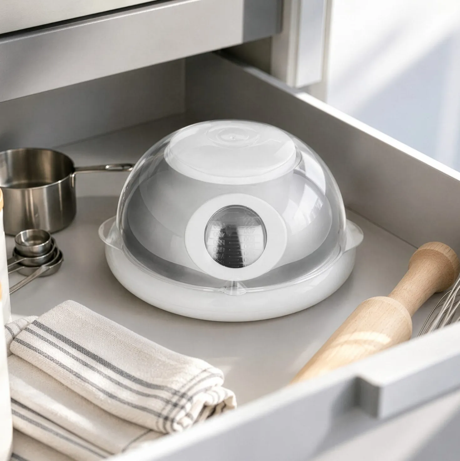 Bilancia da cucina digitale bianca con ciotola Luca Trazzi
