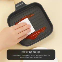 Bistecchiera grill 20x20 cm Mini Mania grigio