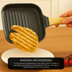 Bistecchiera grill 20x20 cm Mini Mania grigio