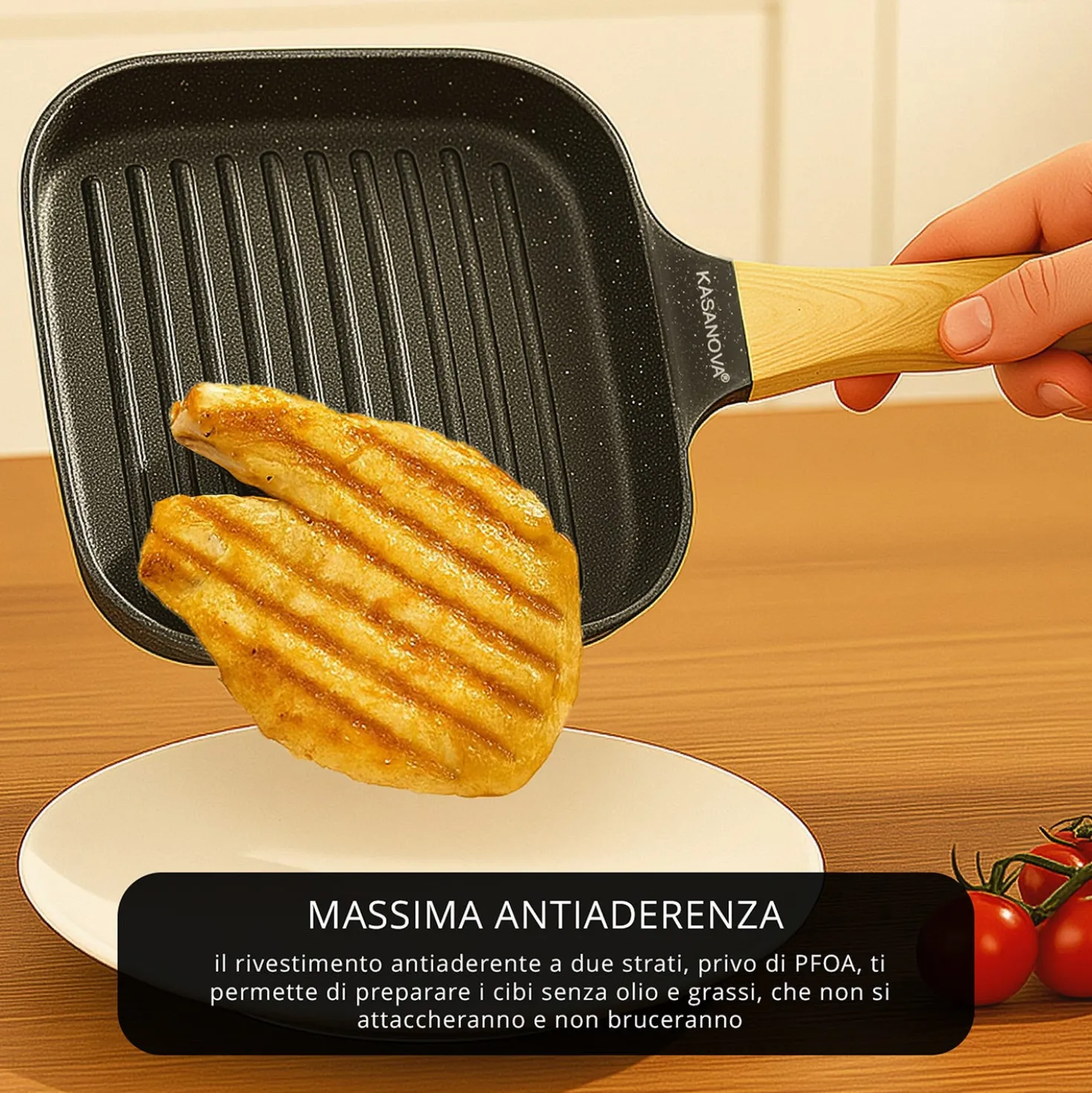 Bistecchiera grill 20x20 cm Mini Mania grigio