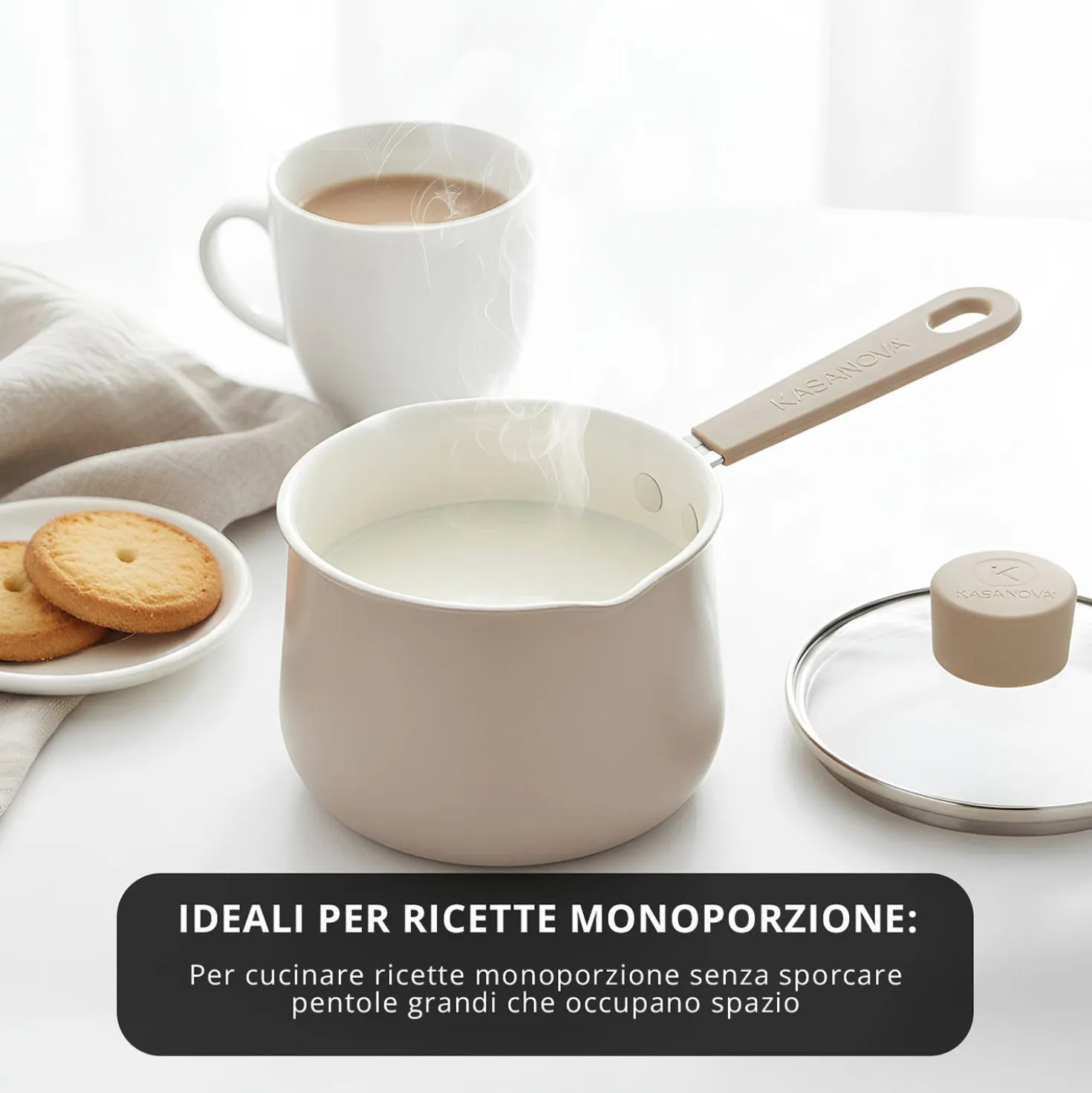 Bollilatte 13 cm Mini Fantasy con coperchio beige