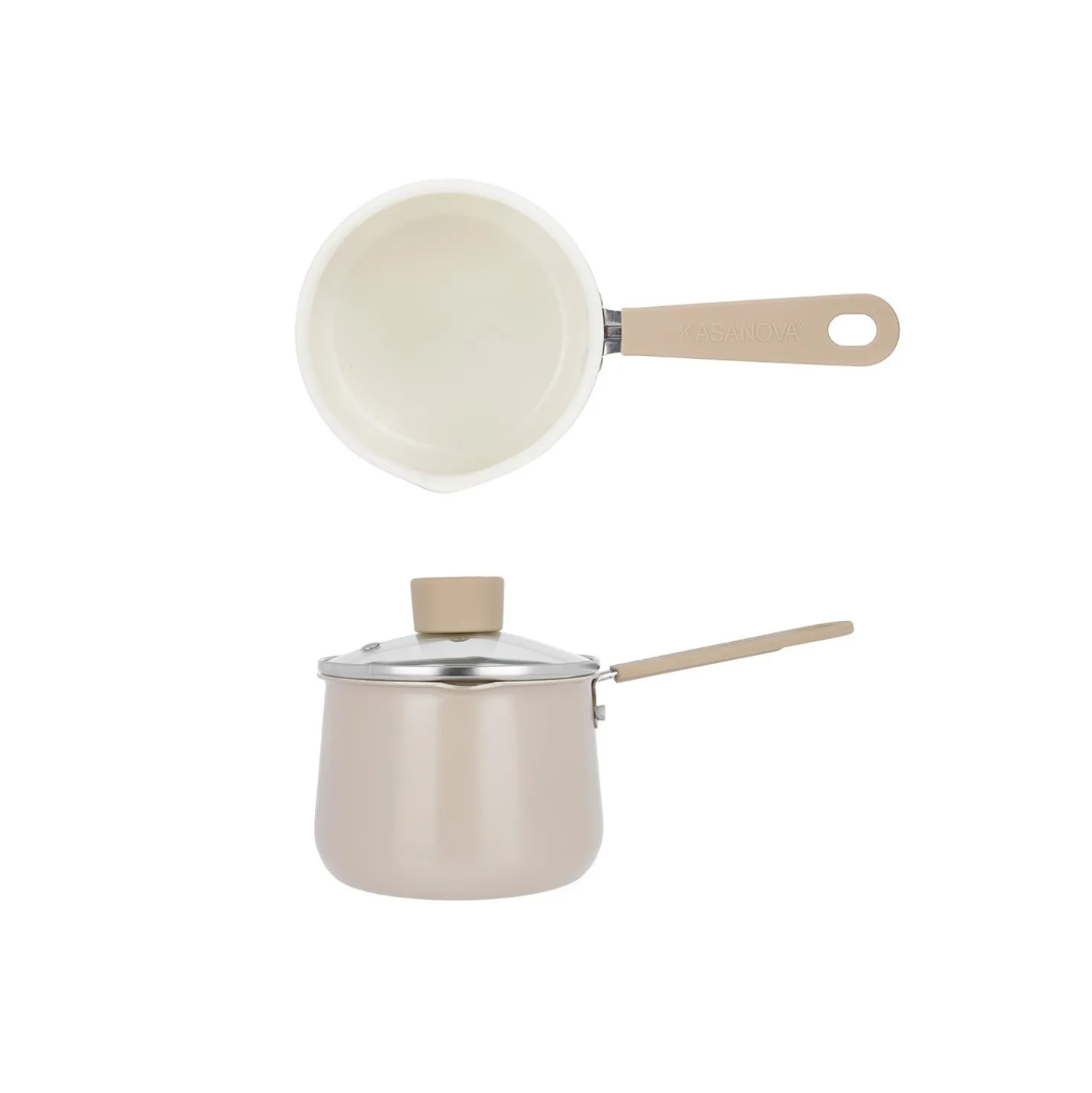 Bollilatte 13 cm Mini Fantasy con coperchio beige
