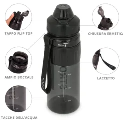 Borraccia ermetica strong 1 L nero Dynamix