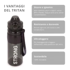 Borraccia ermetica strong 1 L nero Dynamix