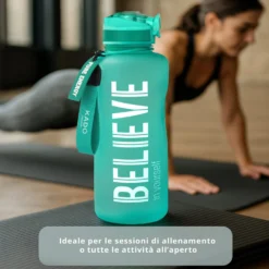 Borraccia scritta motivazionale 2,2 L azzurro Bold Collection