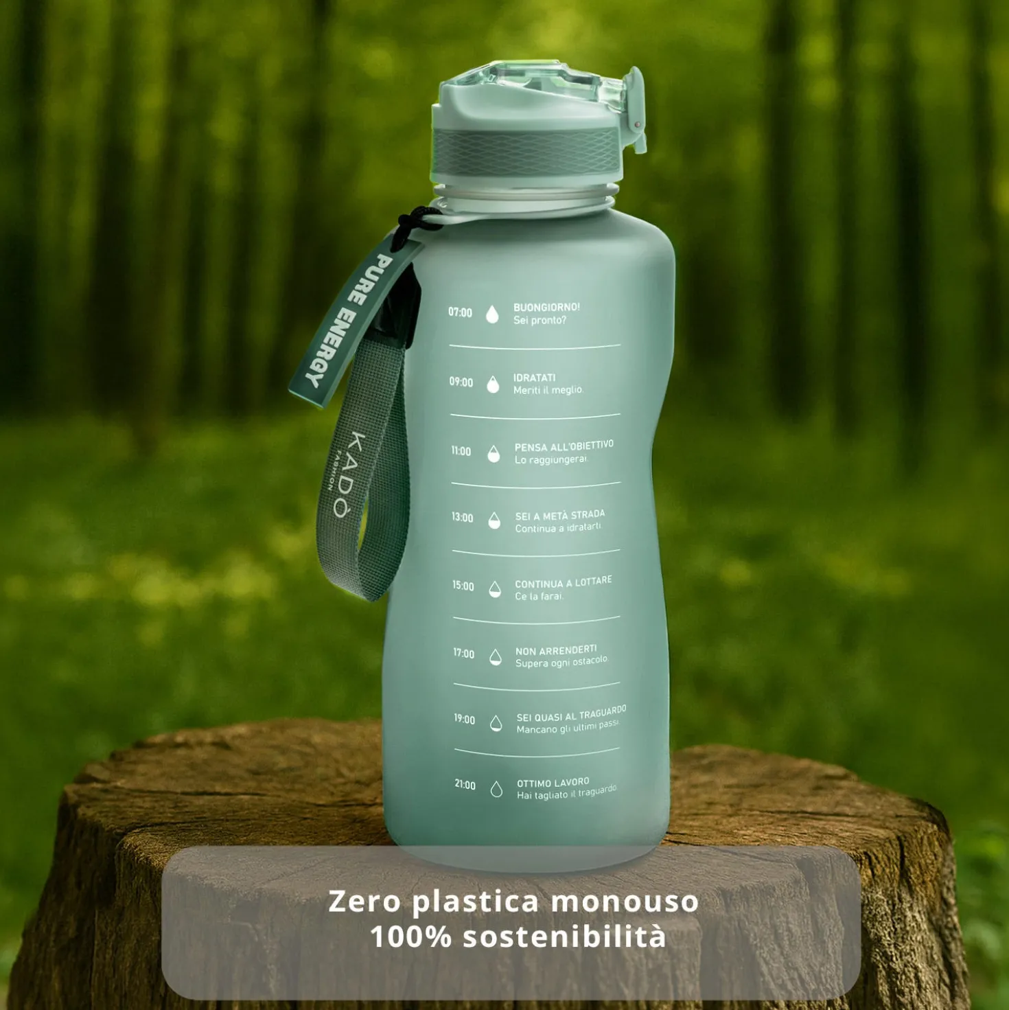 Borraccia scritta motivazionale 2,2 L grigio Bold Collection