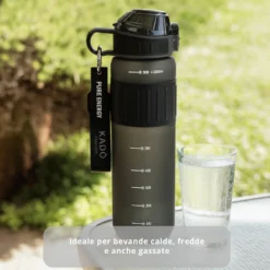 Borraccia scritta motivazionale 1 L nero Hydrea