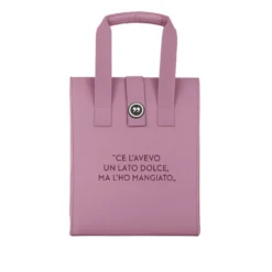 Borsa porta pranzo termica 12 L rosa con scritta